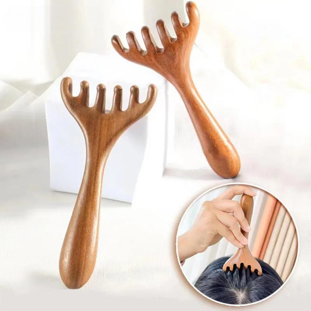 🌸 Peine de Masaje Meridiano Gua Sha – Masajea, relaja y estimula el crecimiento capilar